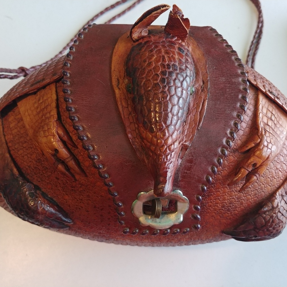 mexican taxidermy armadillo purse bag
